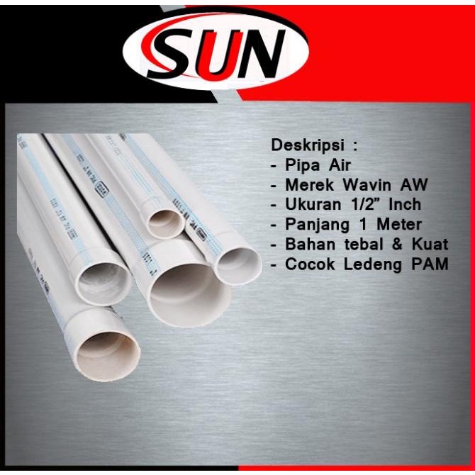 :<:<:<:<] Pipa PVC 1/2" Inch Wavin AW 1 Meter