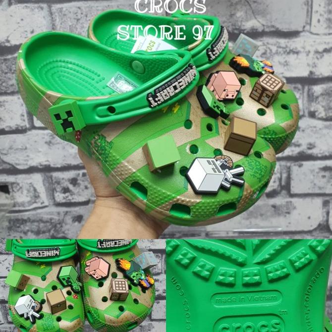 Sepatu Sandal Anak Crocs Minecraft / Sandal Crocs Anak Minecraft Clog