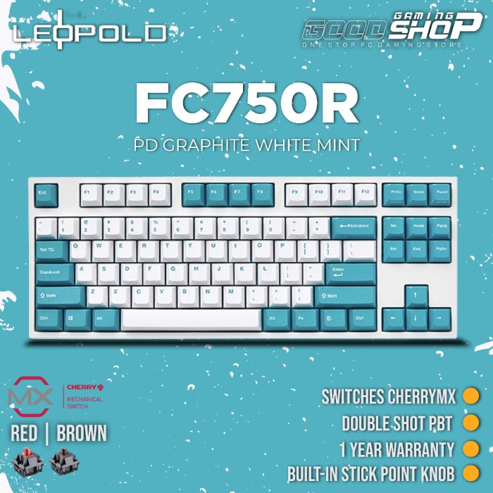 LEOPOLD FC750R PD Graphite White Mint PD - Gaming Keyboard