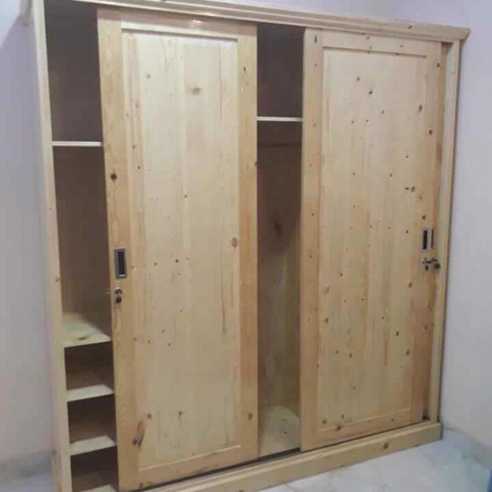 lemari 3 pintu sliding kayu jati Belanda