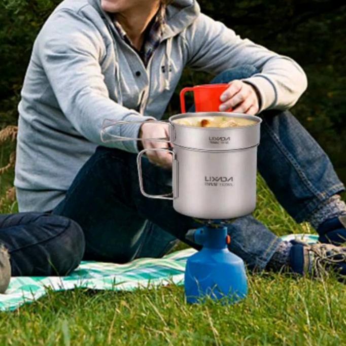 Cooking Set Alat Masak LIXADA Titanium Ultralight Nesting Outdoor