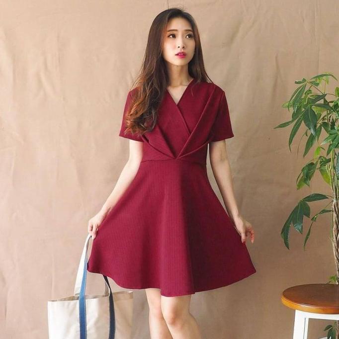 Dress Wanita / Dress Pesta / ELENA DRESS / Bahan Scuba Premium Import