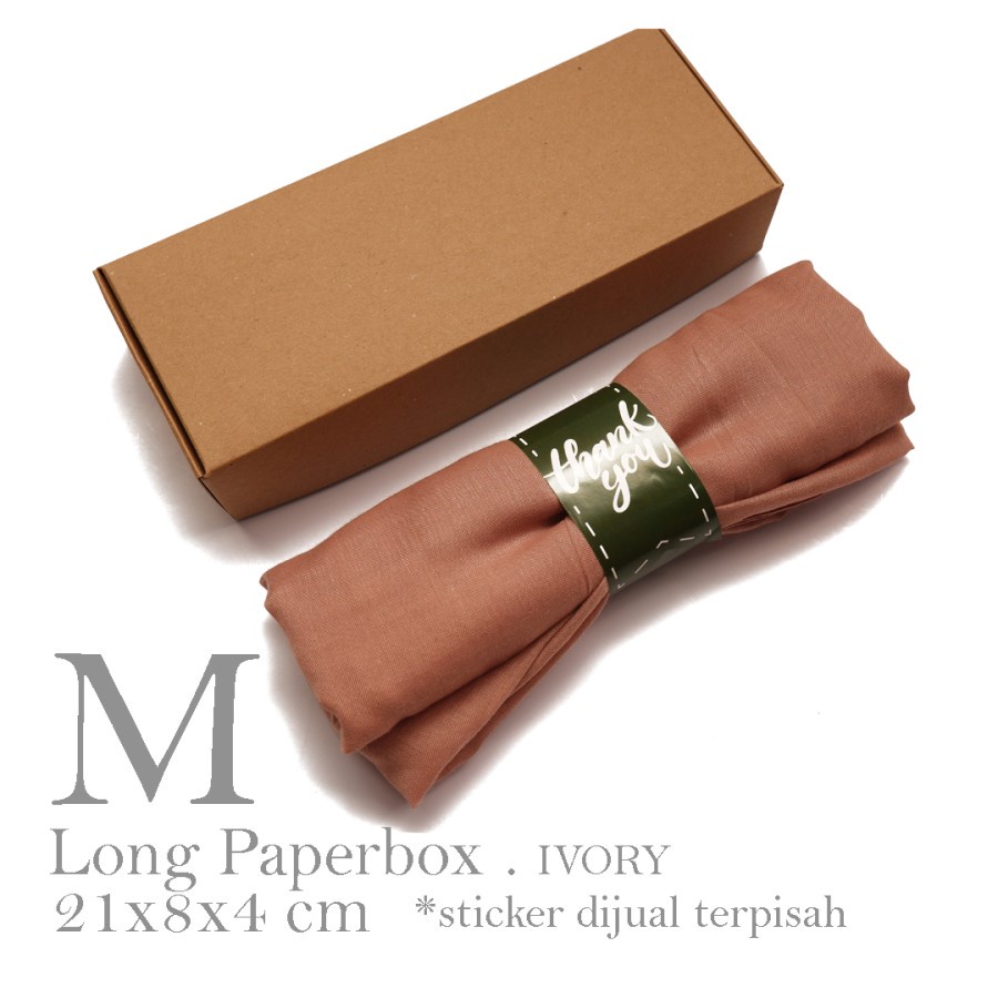 

10 pcs long paperbox square brown kraft medium size 4 x 8 x 21cm