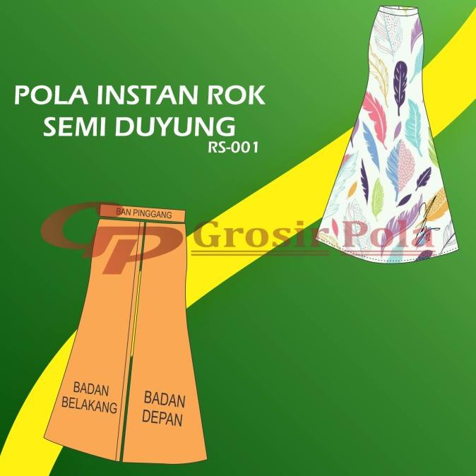 Pola Rok Semi Duyung/Pola Instan Rok Semi/Pola Rok Wanita/Pola Murah