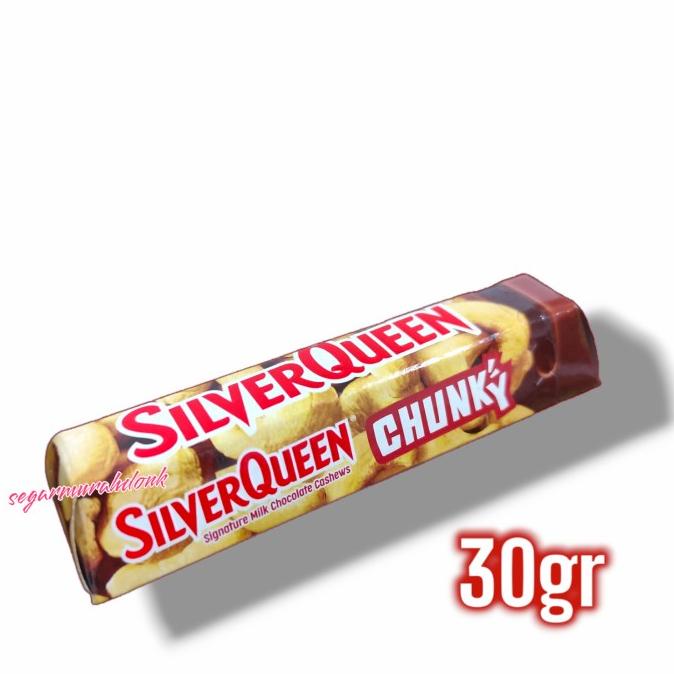 

SILVERQUEEN CHUNKY BAR CASHEWS 30 gram Coklat Susu Kacang Mente / Mede