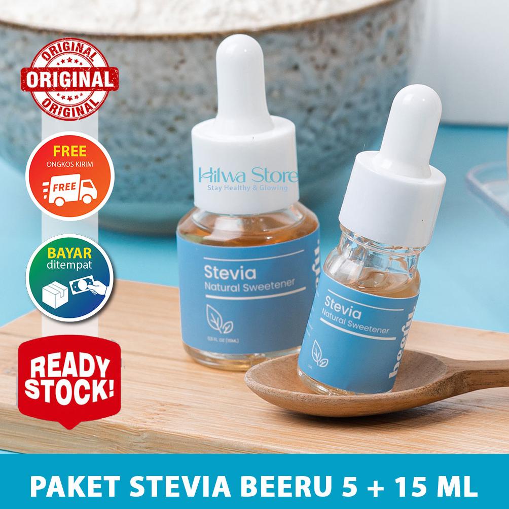 

Ready BEERU PAKET 5 + 15 ML STEVIA NATURAL SWEETENER - PEMANIS ALAMI / PENGGANTI GULA