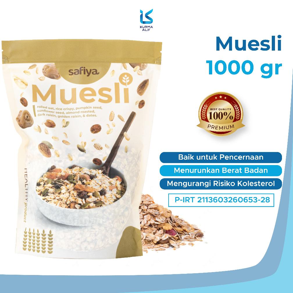 

Ready Muesli Oatmeal Mix Dried Fruit Safiya 1 Kg - Sereal Sarapan Makanan Sehat Original Premium