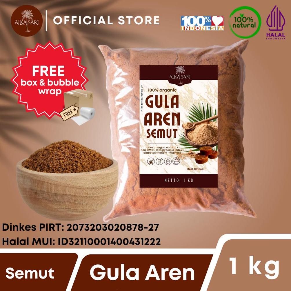 

Ready Gula Aren Semut / Nira Aren Bubuk Organik Alka Sari 1Kg
