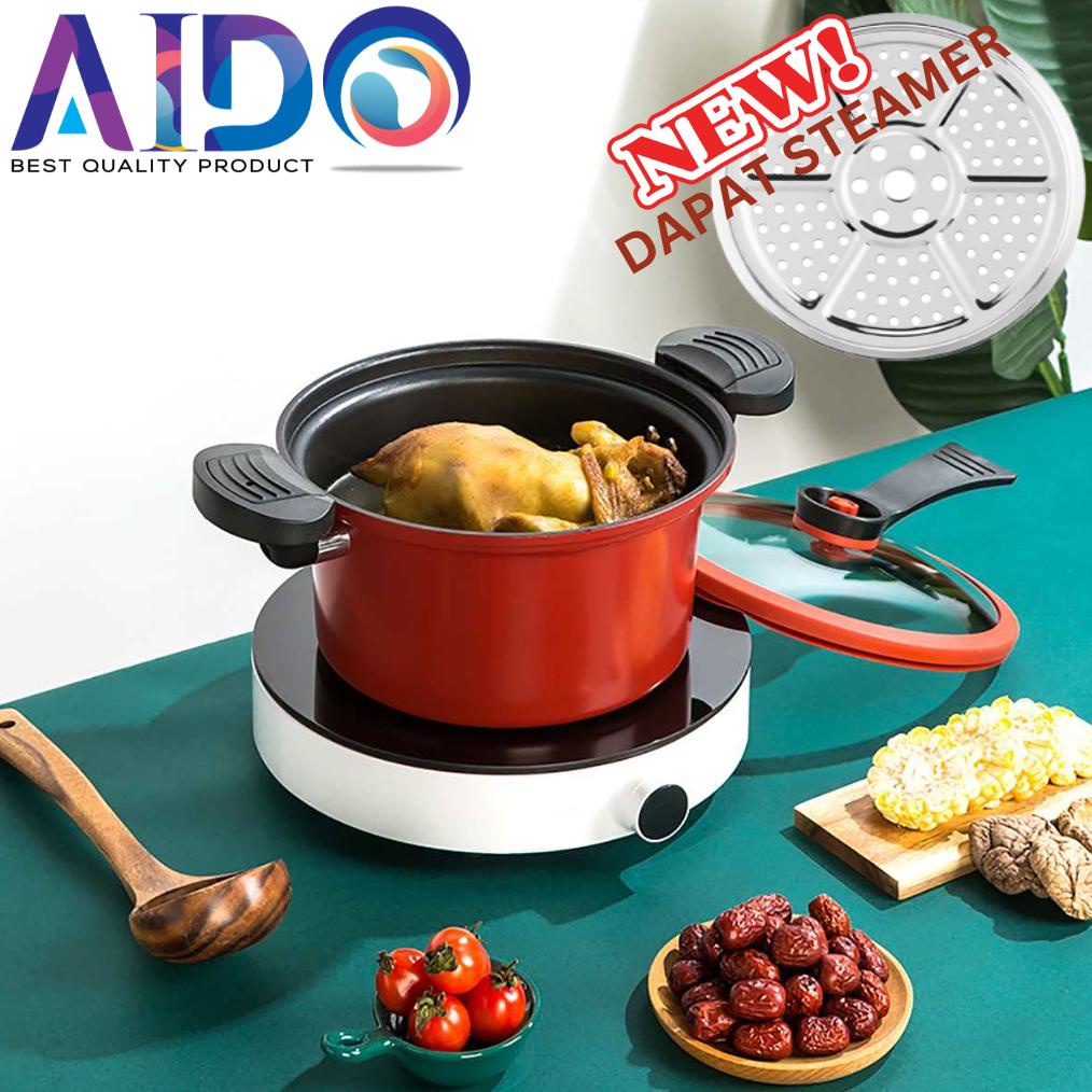 PROMO Panci Presto Cooker Pot 3.5 Liter Melunakan Daging Lembut Anti Lengket Panci Masak Panci Sup D