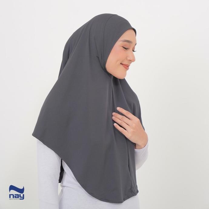 Terbaru Aisha Hijab Bergo Syar'I (Sport And Daily Hijab) - Charcoal Berkualitas