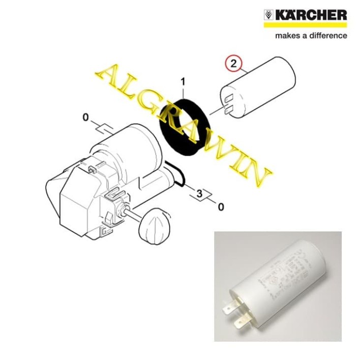 Karcher Capacitor 16mf For Karcher K2 K3 K4 K5 Spare Part Kapasitor