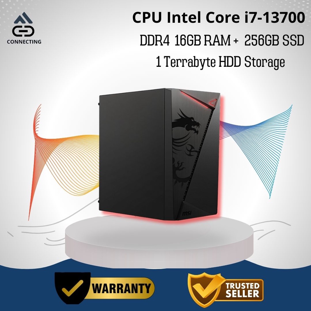 CPU PC Komputer Intel Core i7-13700 Gen-13 RAM 16GB SSD Rakitan Office