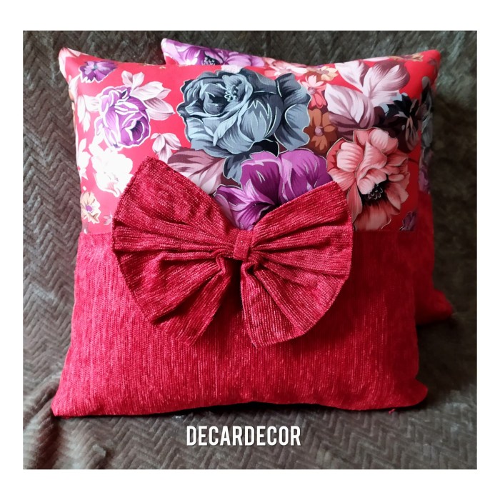 Sarung Bantal Sofa Shabby Chic Imlek Motif Bunga Cantik Minimalis