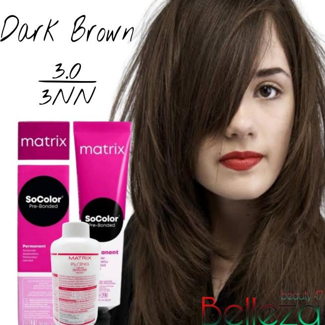 cat rambut matrix so color 3.0/3 NN - Dark Brown.pewarna rambut matrix Kode 027