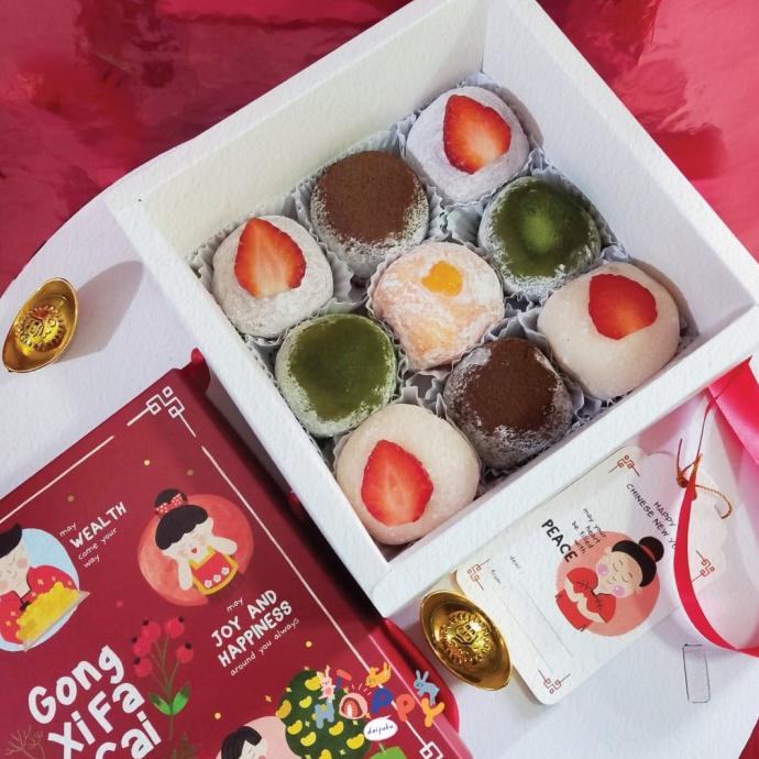 

New Hampers Imlek Daifuku Mochi Strawberry Ogura Lembut (Sameday&Instant) Pengiriman Cepat