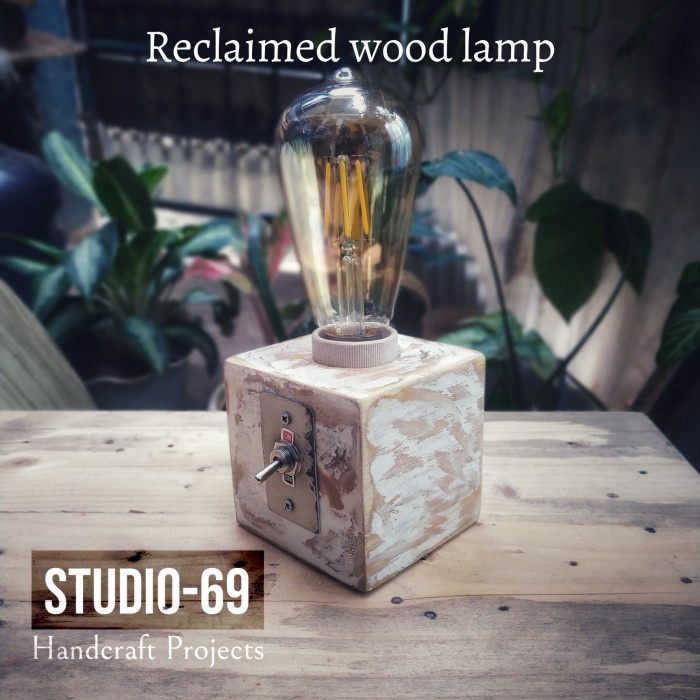 Lampu meja, lampu tidur, lampu kayu, lampu unik