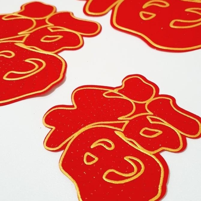 

TRY Stiker Merah Fu Hoki Sticker 3D Murah Tempelan Parcel Kado Imlek Fuk Harga Grosir Termurah TERLARIS