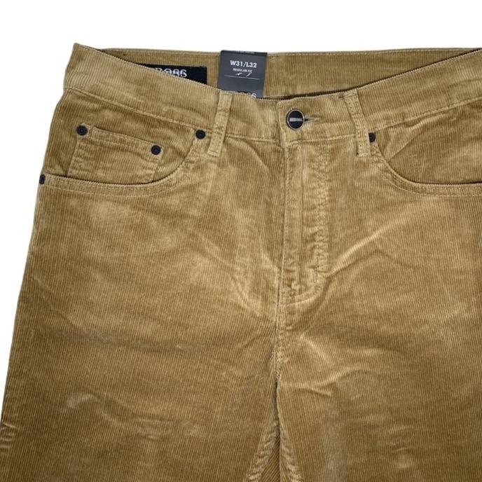 READY STOCK CELANA PRIA CORDUROY STRETCH ZG BOSS LIGHT KHAKI - REGULAR FIT 