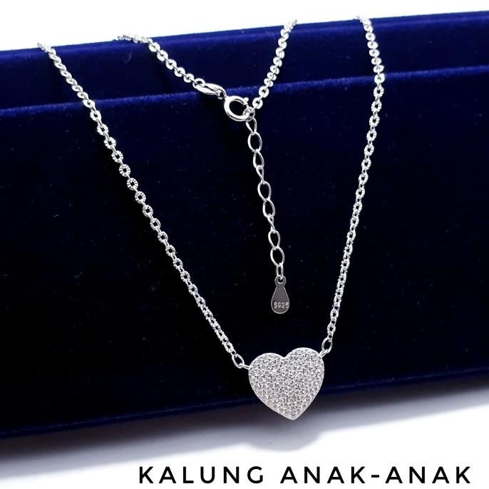 NEW PRODUK KALUNG ANAK LIONTIN LOVE PERAK ASLI 925 LAPIS EMAS PUTIH 