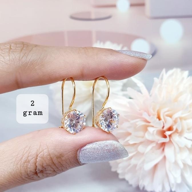 READY STOCK ANTING KAIT DESI 1/2 GRAM MATA PUTIH EMAS MERAH KADAR 375/8K 