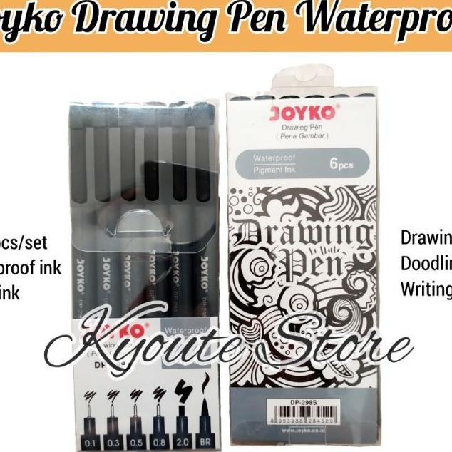 

Joyko Drawing Set 6 Pcs Waterproof Liner Doodle Writing Bla Ink