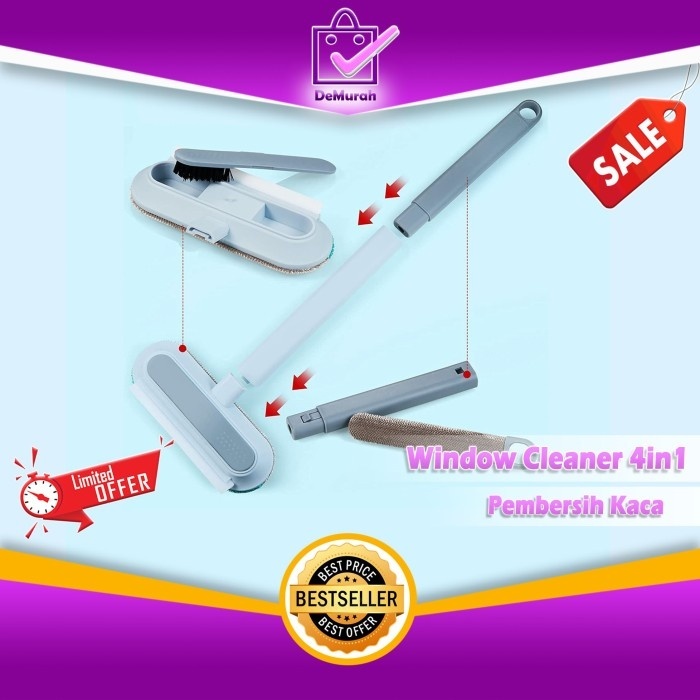 TERLARIS Window Cleaner 4in1 Pembersih Kaca Jendela Pembersih Bulu Karpet A021