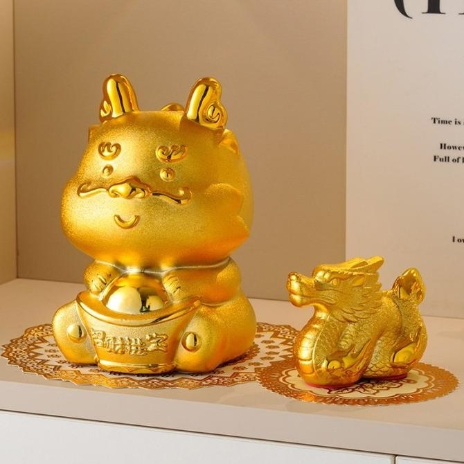 

Pajangan Naga Emas Keramik Patung Dragon Murah Kado Sovenir Imlek 2024 Stok Terbatas