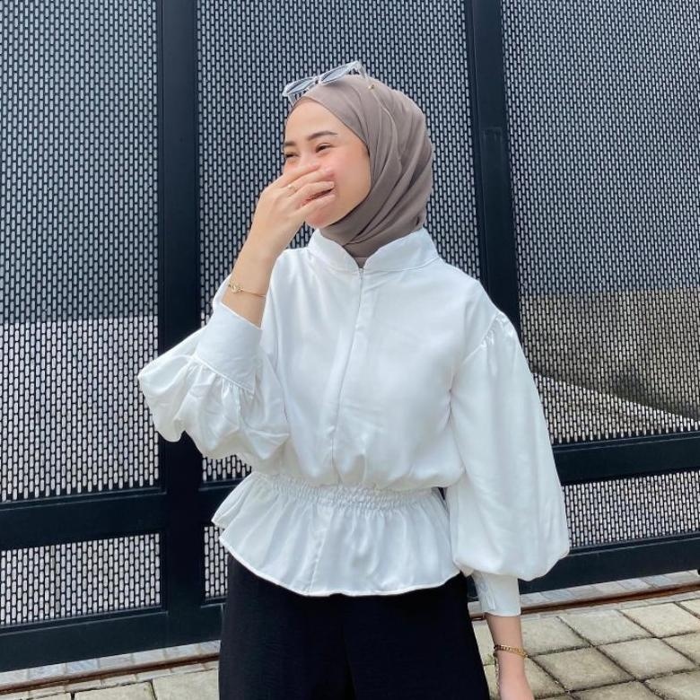 grosir_solo || KATLINA BLOUSE KERUT / KARINA BLOUSE KERUT / BLOUSE POLOS PUTIH / BLOUSE KOREA