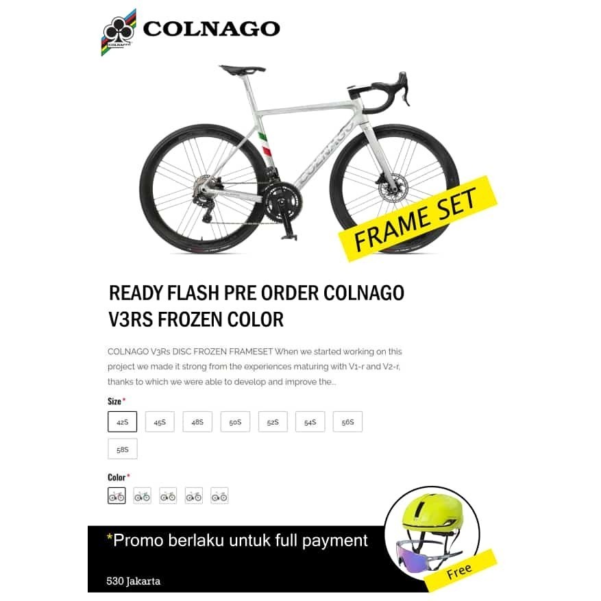 ✅New Frameset Colnago V3Rs Frozen White  Rwic  Berkualitas