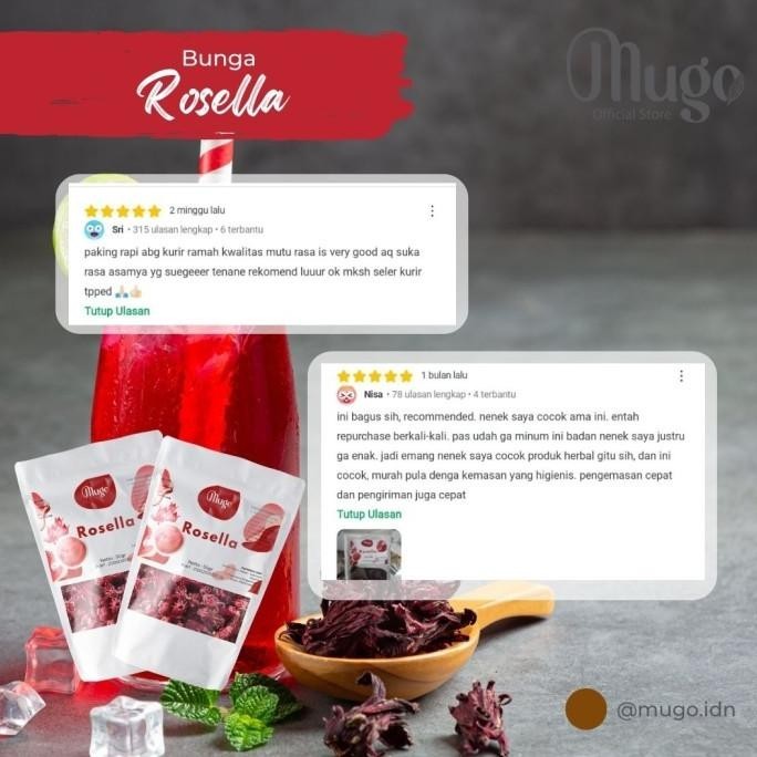 

Miliki - Teh Bunga Rosella Merah Kering Alami 50 gram .,