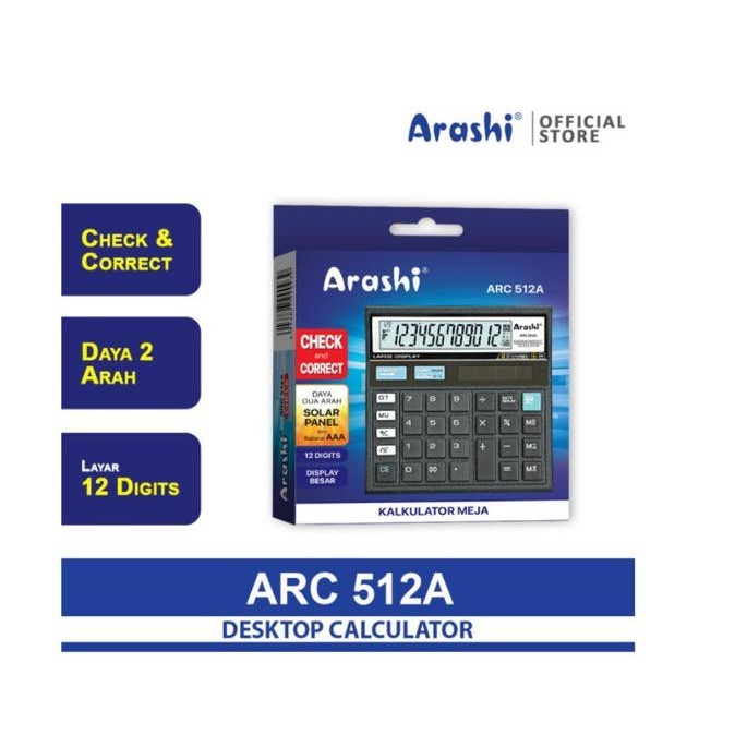 

Terlaris Arashi Calculator Kalkulator Dagang 12 Digit Check & Correct ARC 512A ~