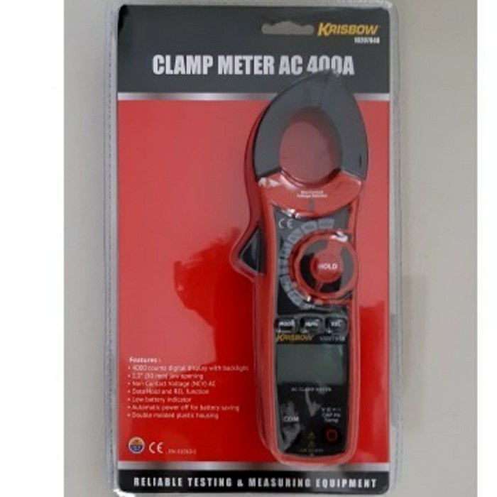 ✅Ready Krisbow 10207848 Digital Ac Clamp Ampere Meter 400A Tang Ampere Mini Berkualitas