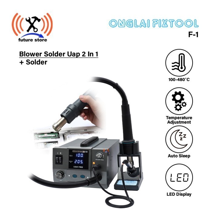 ✨Ori Onglai Fixtool F-1 Blower Solder Uap Soldering Station 2 In 1 Original Terbaru