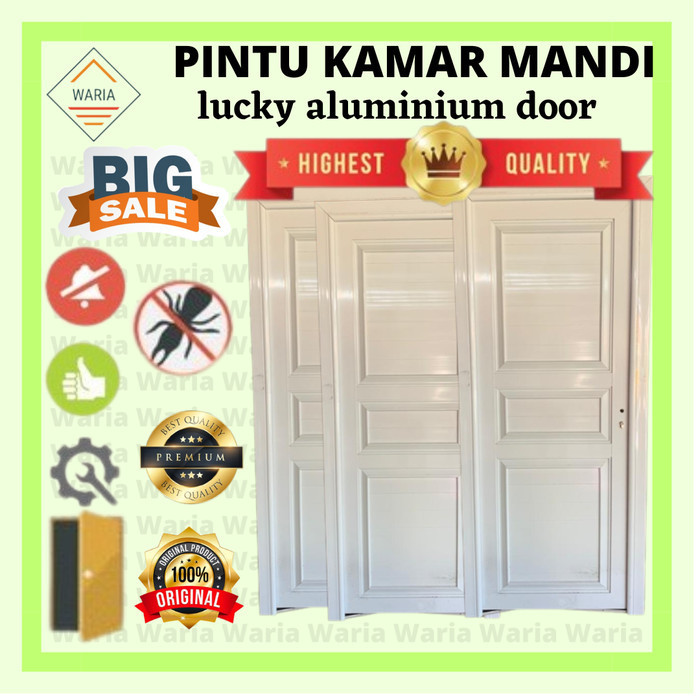 [Baru] Pintu Kamar Mandi/Pintu Utama/Pintu Kamar Aluminium 70Cm X 2M - Putih Diskon