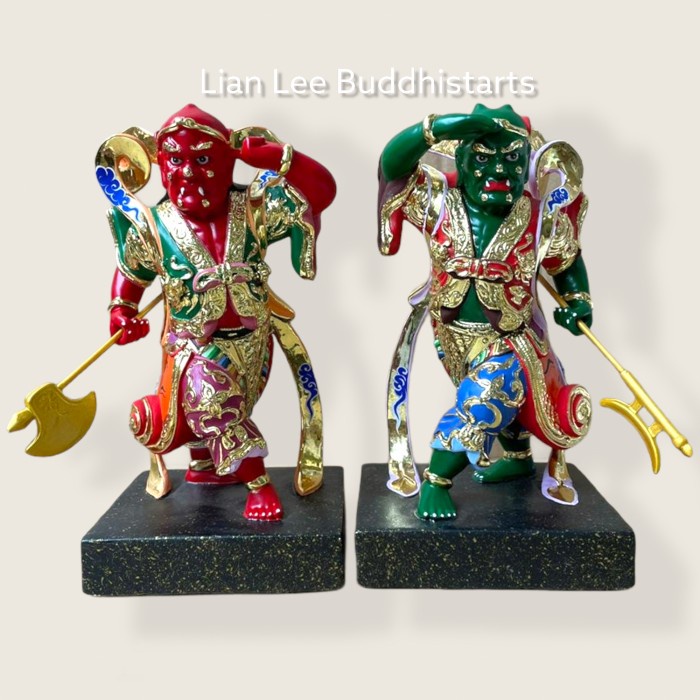 [Baru] Patung Pengawal Mazu / Qian Li Yan Dan Sun Feng Er Uk 8 Inch Kayu Diskon