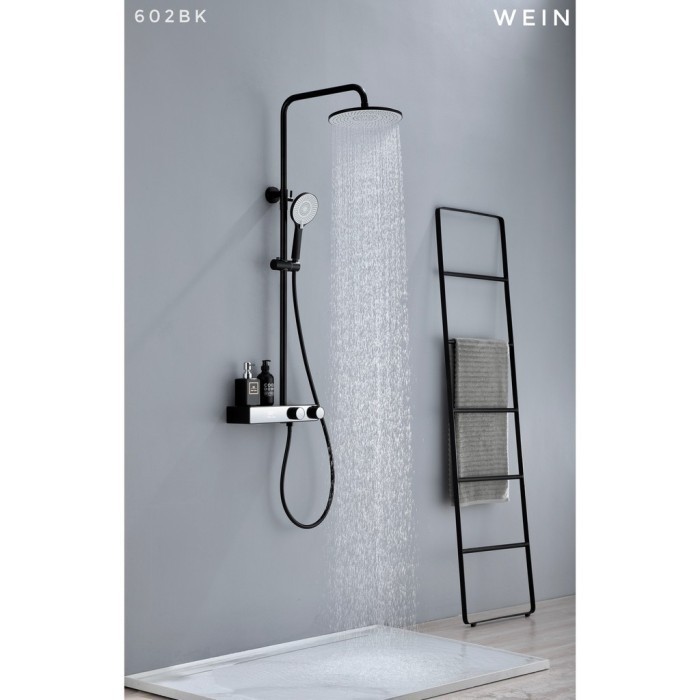 [New Ori] Shower Set Keran Mandi Air Panas/ Dingin Mixer Warna Hitam Terbaru