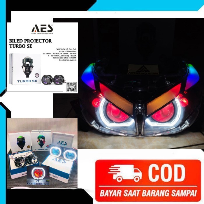 [Ori] Lampu Biled Motor Aerox New Connected Biled Aes Turbo Se Full Set Terbatas