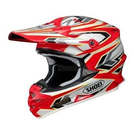 [Ori] Helm Cross Shoei Vfx-W Block-Pass Tc-1 Red/White Size M Limited