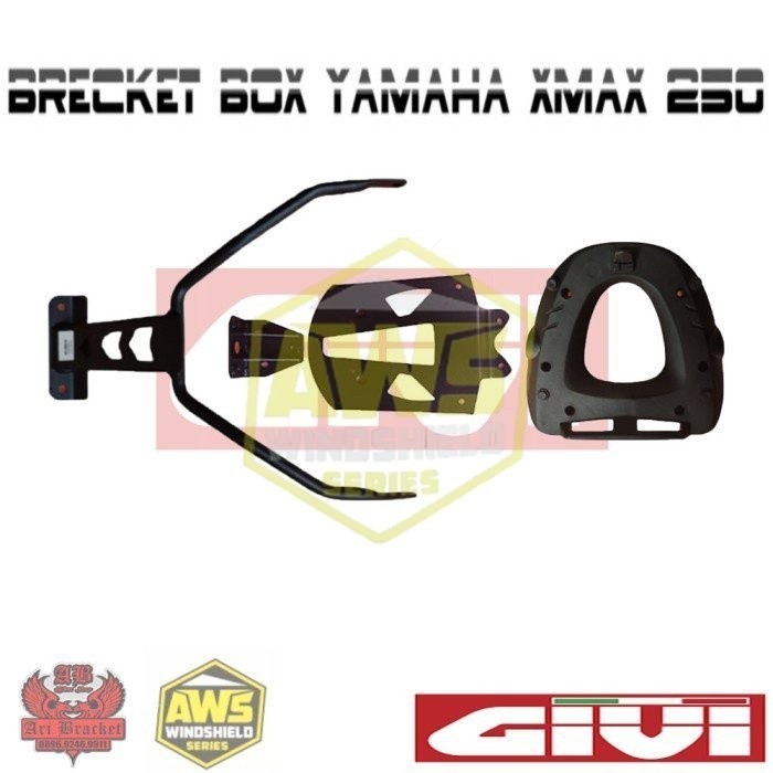 [New] Breket Box Motor Givi Srv Yamaha Xmax 250 Black - Breket Xmax250 Terbaru