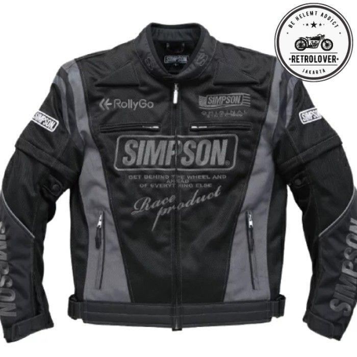 [Ori] Jacket Simpson Nsm 2202 Black  Jacket Touring  Original Simpson Berkualitas