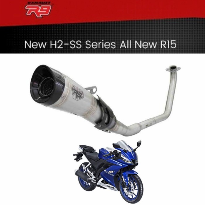 [Original] Knalpot R9 H2 Ss All New R15 V3 Knalpot Racing R9 H2 Series R15 V3 Vva Terbatas