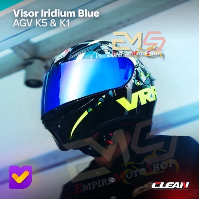 [Ori] Gma Kaca Helm Visor Agv K1 K5 Iridium Clean Terbaru