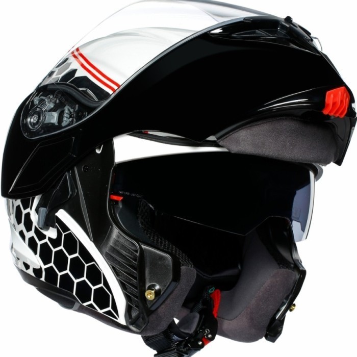 [New] Agv Compact St Detroit White Black  Helm Motor Modular  Free Pinlock Limited