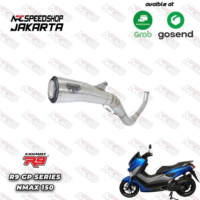 [Original] Knalpot R9 Gp Ss Series Nmax 155 Fullsystem Diskon
