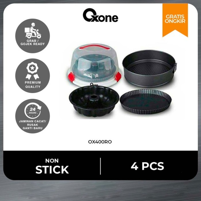 

[New Ori] Oxone Baking Set Round 4Pcs Ox400Ro/Nonstick/Mudah Dibersihkan/Terbaru Terbatas