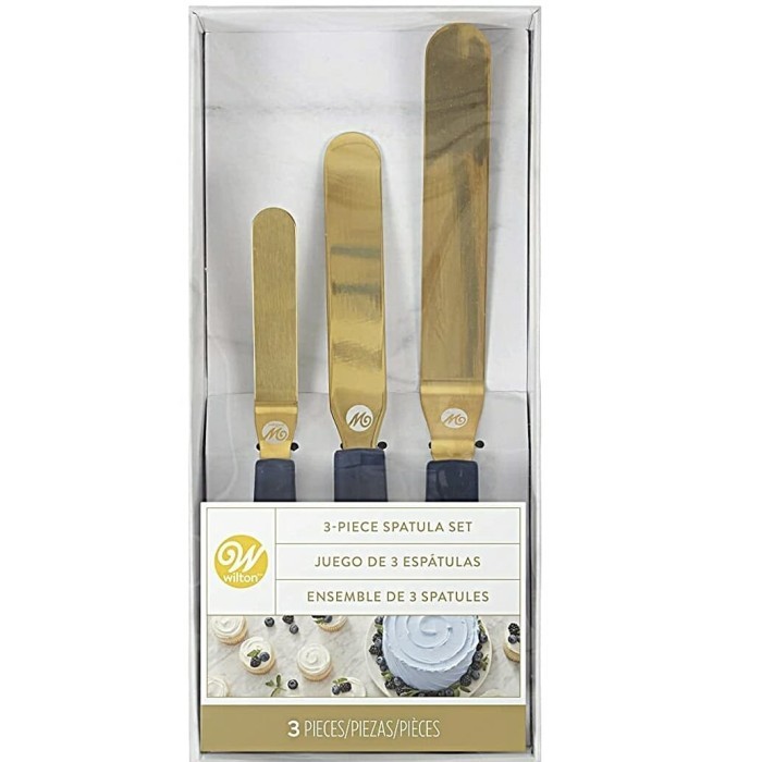 

[New Ori] Kado Ulang Tahun Hobby Masak Pindah Rumah 3 Pcs Spatula Emas Wilton Berkualitas