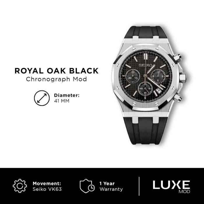 Seiko Royal Oak Black Chronograph Mod Vk63
