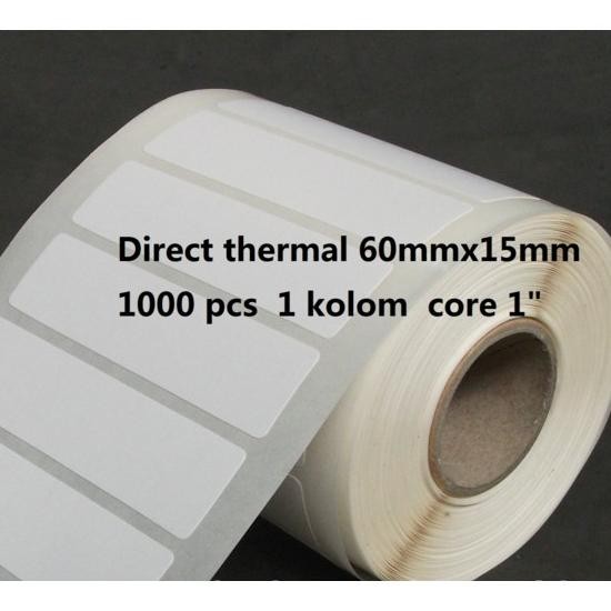 

Direct Thermal 60X15Mm 1Line 1000Pcs Gap 2Mm Core 1 Inchi / Label Stiker Barcode