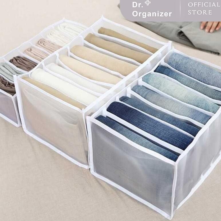 DR. ORGANIZER Storage Box Baju Pakaian Sekat Jeans Tempat penyimpanan Pakaian Sekat Laci Organizer R