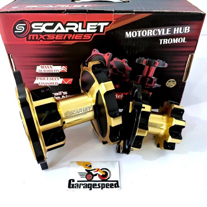 ✅Baru Tromol Crf 150 L Two Tone Scarlet Mx Series Hole 36 - Black/Gold Terbatas